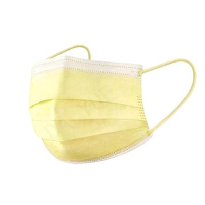 China High Effective Filteration > 95% Yellow Color Mask Cycling Disposable Face Mask Solid Color Yellow Disposable Face Mask for sale