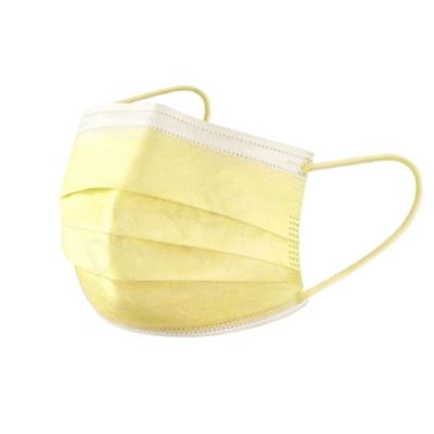 China High Effective Filteration > 95% Factory Supply Yellow Color Mask Cycling Face Mask Solid Color Yellow Disposable Face Mask for sale