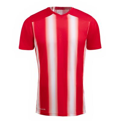 China Shirts & Tops Latest Design Striped Sublimation Soccer Jersey Football T-shirt Football Kit for sale