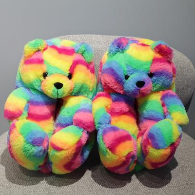 China 2021 fashion trend bear slippers for women bedroom slippers for women teddy bear slippers for women for sale