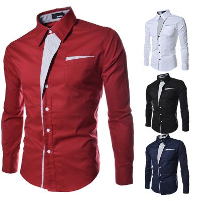 China Mens Business Casual Shirts Male Social Shirt British Style Cotton Anti-pilling Striped Dress Shirt Long Sleeve for sale