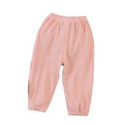 China 2021 new high quality solid color blank custom logo anti-pilling child casual pants sports causal girl's pants for sale