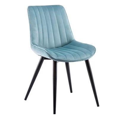 China Durable Wholesale Modern Elegant Fabric Velvet Upholstery Soft Dining Chair for sale