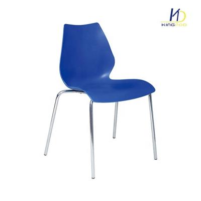 China Modern Design Stackable Stackable Plastic Chair With Chrome Metal Chair for sale