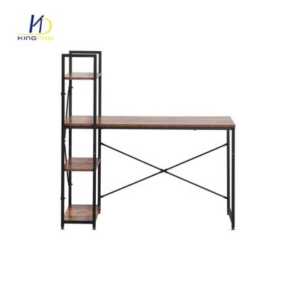 China Table With Shelf 2 Shelves Iron And Wooden Desktop Labtop Desk for sale