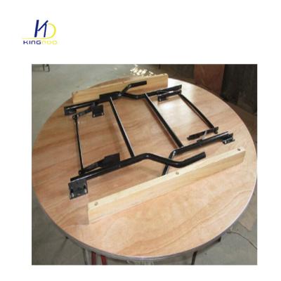 China Decor Wedding Foldable Use Metal Legs Wood Top Foldable Dining Table for sale