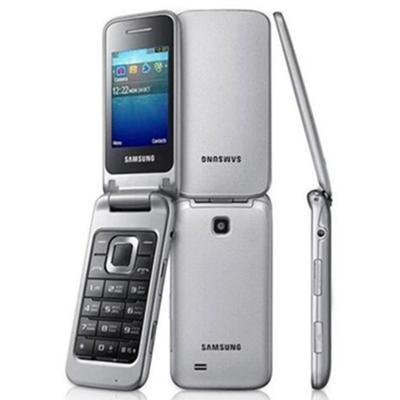 China Shockproof For Samsung C3595 Opened 3G WCDMA Black Big Buttons 2MP Camera Flip Mobile Phones for sale