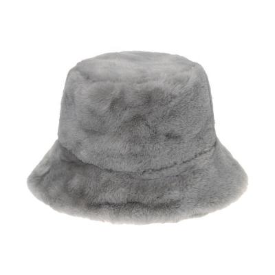 China Fashion Winter Bucket Hat Women Fashion Fur Warm Woolen Fur Outdoor Fisherman Cap Vintage Faux Cloche Hats for sale