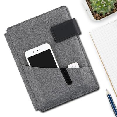 China Newest Charging Phone Power Bank Notebook With USB PU Leather Promotional Gift Customize For Phone Phone Holder for sale