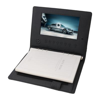 China 100% Eco-friendly High Quality Video Bank Display Screen LCD Notebook A5 Leather Rechargeable Notebooks With Power Bank for sale