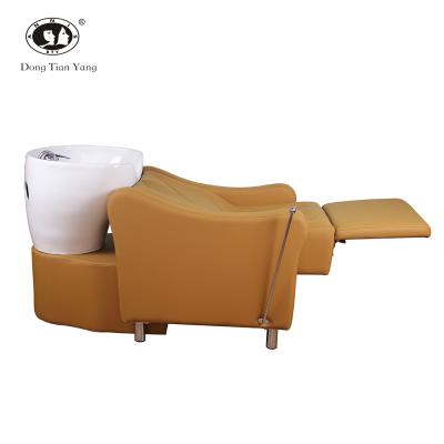 China Traditional DTY Fix Salon Shampoo Wash Chair With Ceramic Basin And Bowl Furniture for sale