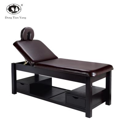 China DTY Beauty Traditional Spa Salon Large Wooden Thai Massage Table Facial Bed for sale