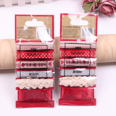 China Gift Box Wrapping Strip Christmas Gift Ribbon Set Floral Custom Decorative Ribbon for sale