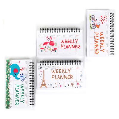 China Spiral Weekly Calendar Students Plan Teardrop Cartoon Planner Notepad for sale