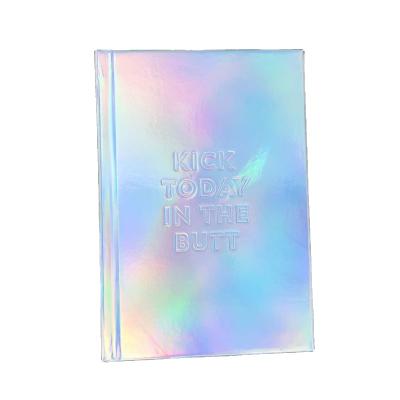 China New creative spiral holographic notebook laser emboss wholesale A5 hardcover notebook notebook printing spiral binding 7 sets 500 days for sale