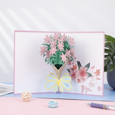 China Creative Europe 3D Mother's Day Greeting Cards Father's Day Flower Thanksgiving Greeting Cards Holiday Cards for sale