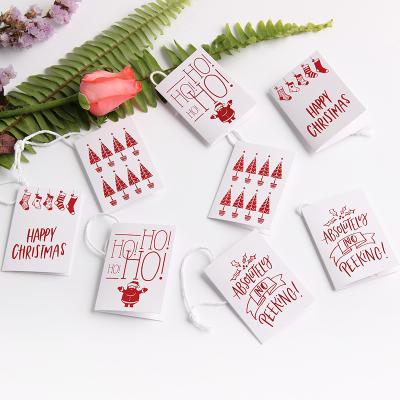 China Recyled Custom Design Christmas Red Foil Hotstamping Gift Tags Card for sale