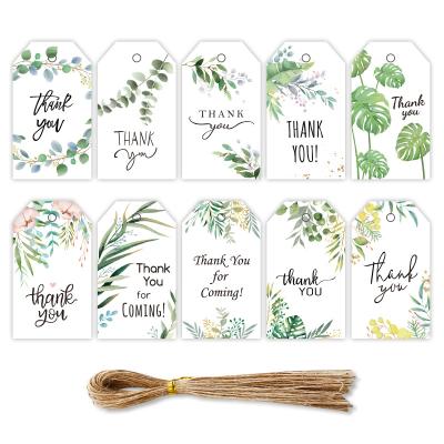 China Waterproof Party Gift Package Foil Hanging Tag Thank You Gift Tags Green Normal Price Tag Shrink Label Printing Gift And Craft Customized JD for sale