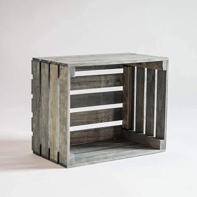 China Gray Stained Rustic Wood Crate Antique Viable for sale