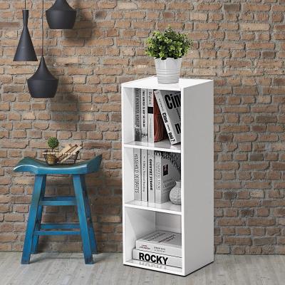 China Sustainable Open Shelf 3-Tier Bookcase, White for sale