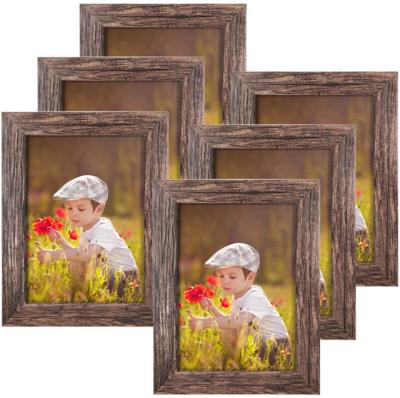 China Modern Wooden Picture Frame Wood Pattern Rustic Brown Photo Frames for sale