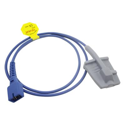 China Medical Grade Silicone TPU Replaceable Blue Adult Finger Tip spo2 Monitor Soft Cable Compatible For Nonin 8500/8600 for sale