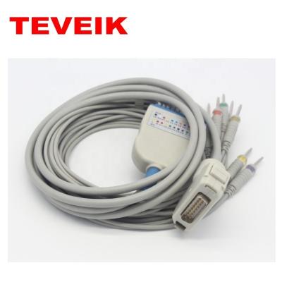 China Portable TPU Fukuda Denshi DB15 Terminal 12 Channel ECG Electrocardiogram Cable Leads For FX-2111 FX-3010 for sale