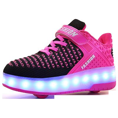 China Fashion\High Quality Children Comfortable\Durable\Breathable\Lighted Led Light Weight Kids Shoes Single Wheel Roller Skate Shoes for sale