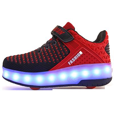 China Fashion\High Quality Children Comfortable\Durable\Breathable\Lighted Led Light Weight Kids Shoes Single Wheel Roller Skate Shoes for sale