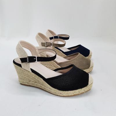 China Comfortable/Fashion 2022 New Fashion Wedge Women's Black Sandals Wholesale Comfortable Outdoor Casual Walking Shoes For Ladies for sale