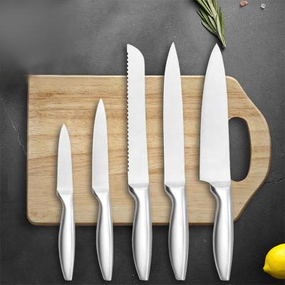 China Sustainable 5 Piece Knife Set With Hollow Handle Premium All Stainless Steel Chef's Kitchen Knife Set for sale