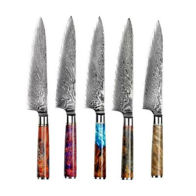 China Viable Layers Cuchillos De Cocina Stainless Steel Profession Steak Messer Damast Damasco Chef Knife Real Damascus Knife 67 Stainless Steel Colors for sale