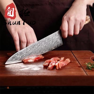 China Sustainable damast cuchillos damast chef blades dropship chef damascus japanese kitchen knife eco friendly faca for sale