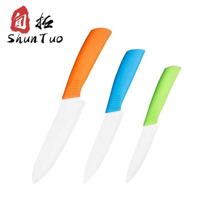 China SHUNTUO 3 PCS Viable Colorful Ceramic Knife Set Kitchen Box Knife Ceramic for sale