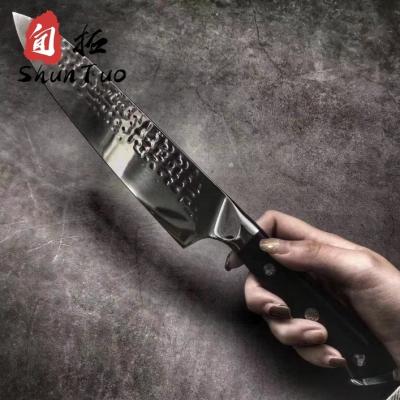 China Sustainable Kitchen Santoku Messer Hammer Style Nail Demascus Damactus Knife Set Chef Knives Stainless Steel Kitchen Sliced ​​Vegetable Meat for sale