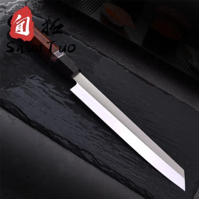 China Viable octagon wooden special kitchen stainless steel cuchillo chefs pay japan yanagiba chef hotel single cut knife for sale