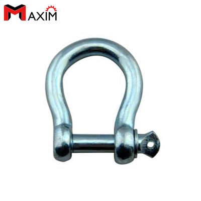 China Heavy Industry Zinc Plating European JIS Type Big Arc Shackle With Screw Pin for sale