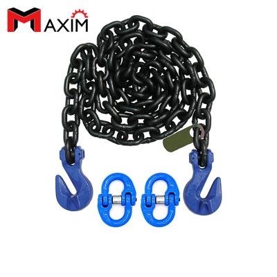 China Din/USA or heavy duty Grade100 safety chain with Wing Hook clevis for sale