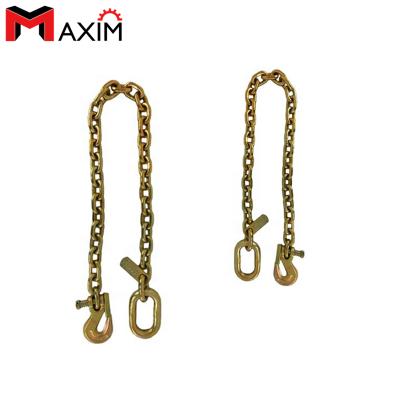 China Din/USA Or Heavy Duty Yellow Zinc Link Tow Utility Chain With Rings Available Assembling for sale