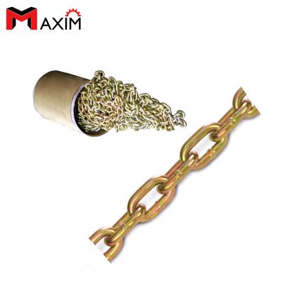 China Din/USA Or Else Grade70 High Tensile Steel Yellow Zinc Plating Trailer Chain for sale