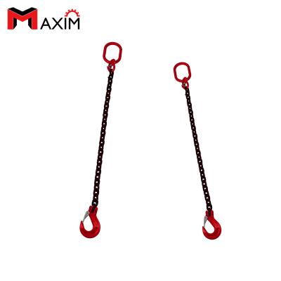 China Din/USA Or Else Alloy Steel 2 Ton 1 Leg Chain Lift Sling With Latch Hooks for sale