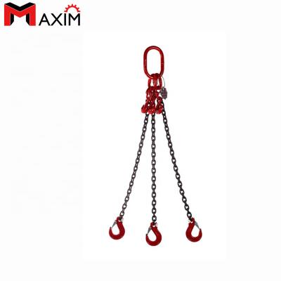 China Din/USA Or Else 3 Legs Grade80 Alloy Chain Sling System With Clevis Hook for sale