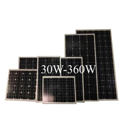 China Solar Street Light/Solar Power System Customized 12V/24V/36V/48V 100W-500W monocrystal Solar panels 360W Mono Solar panels for sale