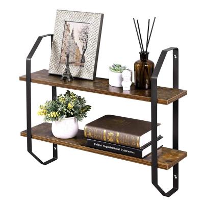 China Floating Storage Wall Shelf Storage Furniture Metal Antique Industrial Vintage Rustic Solid Wood Mounted Floating Shelves Wall for sale