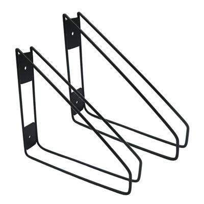 China Used With Wooden Boards To Make Hangings Shelf Frames Heavy Duty Floating Shelf Bracket For Open Shelving Black Metal L Corner Wall Brackets For Large Shelves for sale