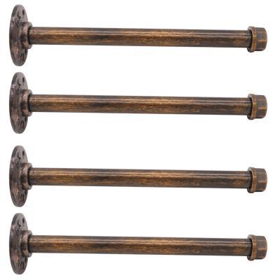 China Used For Heavy Duty Rustic Decor Rustic Metal Living Room Metal Floating Pipe Shelf Cast Iron DIY Pipe Support Rack Industrial Wall Bracket for sale