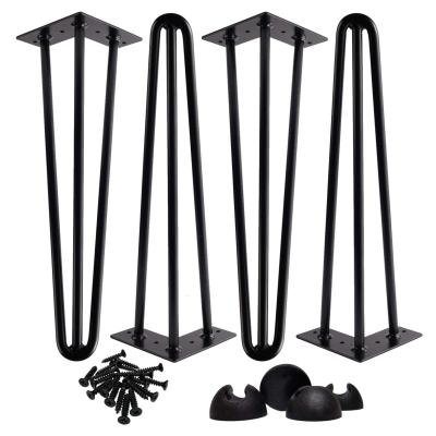 China Wholesale Modern Round U V Modern Cheap Iron Legs Metal Bench Metal Bench Cafe Dining Table Furniture Steel Hairpin Legs for sale