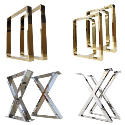 China Modern Gold Table Legs Square Dining Furniture Restaurant Legs Modern Cafe Office Cafe Dining Metal Gold Stainless Steel Table Legs for sale