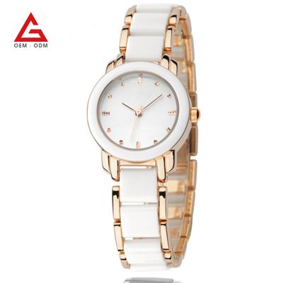 China 2017 Wholesale Chronograph Factory Fashion 24k Gold Plating Color Quartz Watch For Women for sale