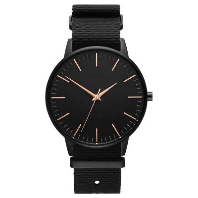 China Non-specific Classic Nylon Stainless Steel Mesh Interchangeable Watch Strap Black Dial Quartz Watch Band Customized for sale